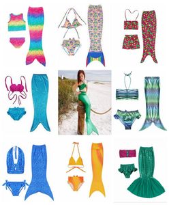 Girl Mermaid Tail Swimmable Kids Mermaid Tail Bikini Set Mermaid Fines Swimsuit Swimwear Zwemmen Strandkleding Badenkostuum OO9482678