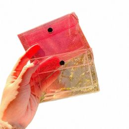 Girl Mini Glitter Credit Card Holder Women Laser Mey Wallet PVC Busin Bank Card Holder Student Cute ID Card Case Organisator R7ZI#