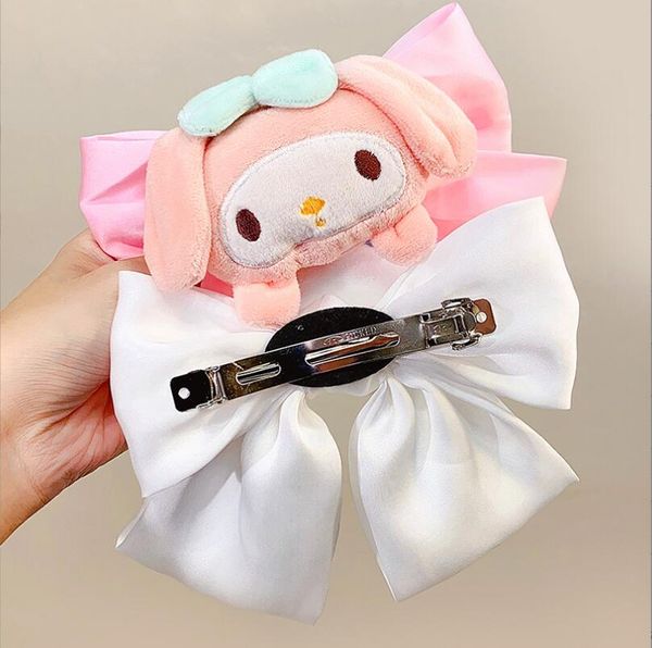 Girl New 4 colores 8 cm Kids Hair Accessories Love Bowknot Kawaii Plush Barrettes New Design Girl Hair Clippers