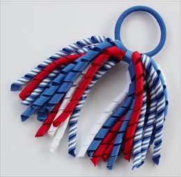 Meisje 6 "Korker Paardenstaart Houders Krullend Ribbons Streamers Corkker Haar Bobbles Bogen Bloem Elastische School Boosters Hoofddeksels