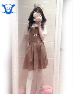 Girl Sautpuiries femmes039s kawaii rilkkuma robe mignon ours broderie cosplay robe lolita globale amovible hood28016957734061