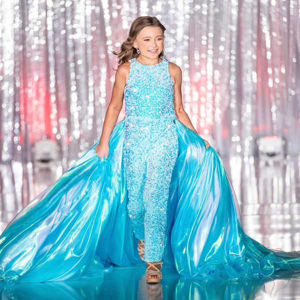 Vestido de mono para desfile de niña 2024 Falda de organza para niños Mameluco para niños Evento formal de cumpleaños Vestido de fiesta con cola Niño adolescente Pequeña señorita 326 326