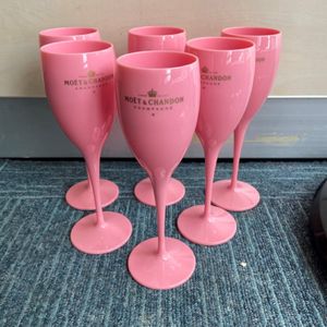 Girl Pink Plastic Wine Glass Party Unbreakable Wedding White Champagne Coupes Cocktail Fluts Goblet Acryl Elegant Cups 313o