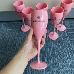 Girl Pink Plastic Wine Glazen feest Unbreakable Wedding White Champagne Cocktail Fluts Goblet Acryl Elegant Cups Moot Chandon Champagnes Drinkware