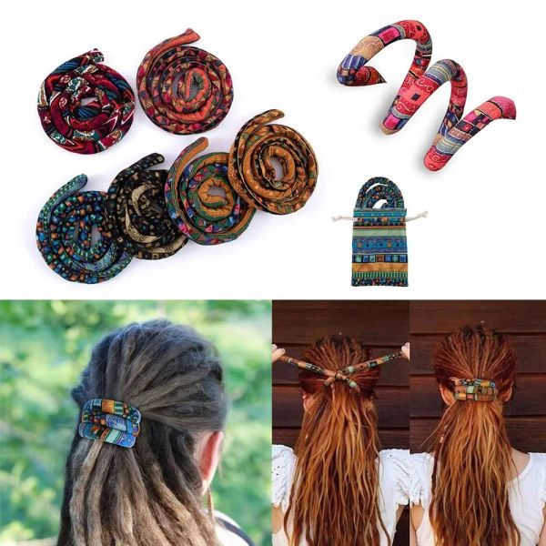 Girl queue de cheval Bohemian Hair Scarf Bendable Hair Ties Spiral Lock Hair Tie Band Hairband Long Hairband