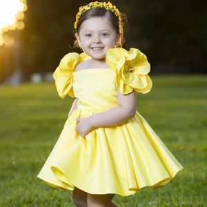 Fille princesse robe enfants épaule fleur Jacquard fête de mariage anniversaire Tutu robes enfant vêtements 240325