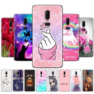 Voor OnePlus 6 Case Painted Silicon Soft TPU Back Phone Cover One Plus Fundas Volledige bescherming Coque Bumper Clear Bags