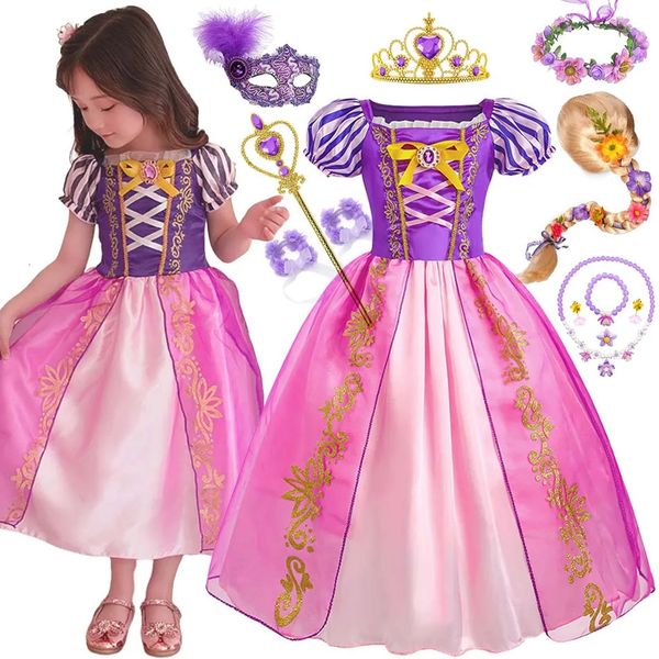 Fille Raiponce Costume fête d'anniversaire emmêlé cheveux magiques princesse Cosplay robe carnaval Halloween fantaisie jeu de rôle tenues 240109