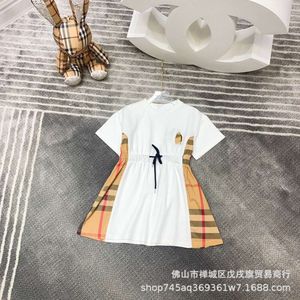 Girl's Casual High Set Summer Round Nery Coum Contrast Contrast Robe Sweet British Style British confort