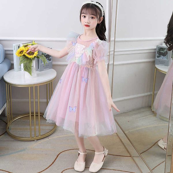 Linda para niñas de niñas ropa de niña dulce vestidos de princesa de mariposa lentejuelas de lentejuelas tutu tutu malla vestida de novia para niños.