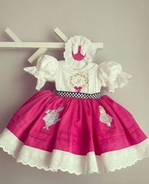 Robes pour filles 0-12 ans bébé fille été rose Alice broderie turc Vintage Lolita princesse robe de bal robe pour anniversaire vacances décontracté Eid 230615