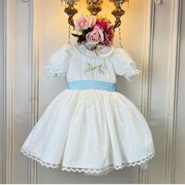 Robes pour filles 0-12 ans bébé fille été fleur blanche broderie turc Vintage Lolita princesse robe de bal robe pour anniversaire vacances décontracté Eid 230615