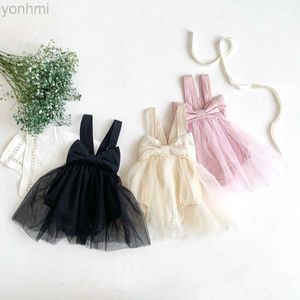 Robes de fille 0-2 ans bébé filles ins ballet roberie robe robe grosse nœud papillon
