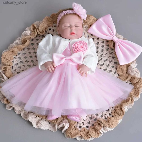 Robes de fille 0-24M rose bébé fille robes anniversaire tenue de fête formelle robe pour les mariages 1 an enfant en bas âge bébé vêtements RBF174037 L240311