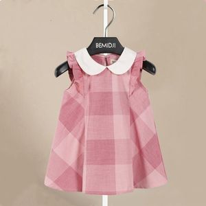 Meisjes Jurken 1-7 Jaar Baby Meisjes Vliegende Mouw Plaid Print Jurken Kleding Kinderen Zomer Prinses Jurk Kinderen Party Pageant Jurk Outfit 230606