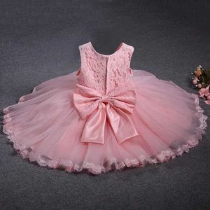 Robes de fille 12m bébé fille 1ère robe de baptême d'anniversaire 2024 Summer Fashion Lace Party Tulle Fleur Robe de mariée princesse Robe fille