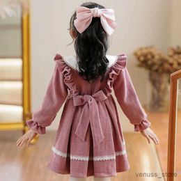 Girl's jurken 2-12y kinderen kleding herfst winter Koreaanse mode casual jurken Peter pan kraag dikker pluche tutu prinses jurk voor meisjes