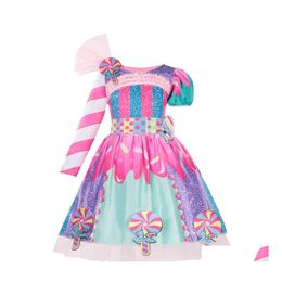 Girl's jurken 2021 Fashion Baby Girl Candy Dress Kids Halloween Party Costume Colorf Ball Jurk 212 Jaar kinderen Kleding 210326 Dr Dhomq