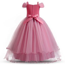 Robes de fille 2021 filles robe d'été broderie de demoiselle d'honneur robe princesse pour enfants robes pour filles enfants robe de mariée de fête 10 12 14 ans