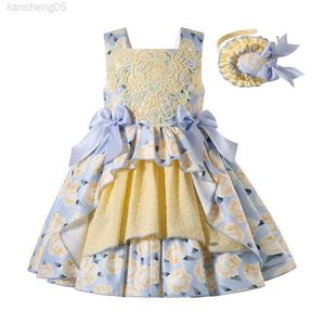 Robes de fille 2022 New Luxurious Kid Baby Girls Summer Flower robes de demoiselle d'honneur pour enfants Princess Eid Party et vêtements de mariage W0224