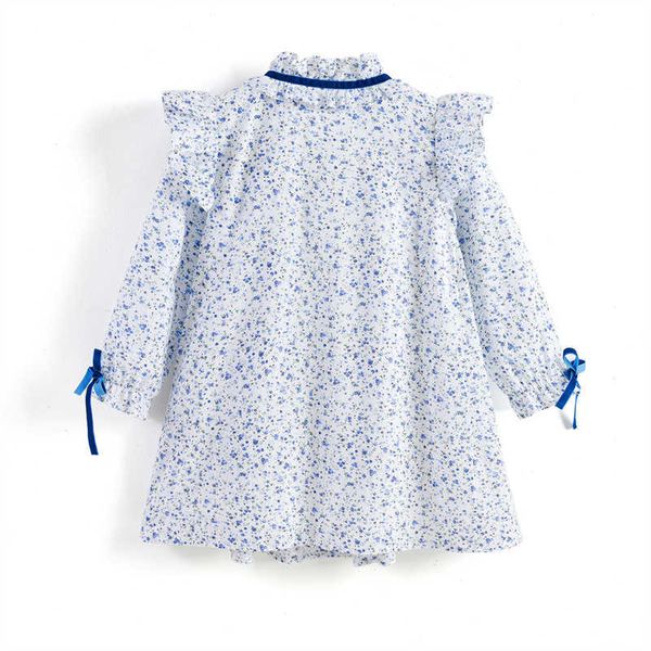 Robes de fille 2023 filles robe espagnole bébé floral smocké barboteuses enfants boutique manches longues robes smockées EID tenues de fête d'anniversaire