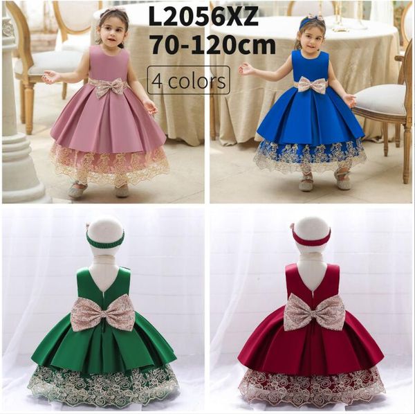 Robes de fille 2023 Nouvelle robe d'été pour bébés filles Style de broderie chinoise Cadeau Bowtie Princesse Drop Livraison Bébé, Enfants Maternité Bébé Dhxfc