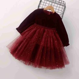 Vestidos de niña 2023 Nuevos vestidos para niñas para otoño invierno de 3 a 8 años Ropa elegante para niños Ropa casual Lentejuelas Fiesta de Navidad Vestido de princesa para niñas