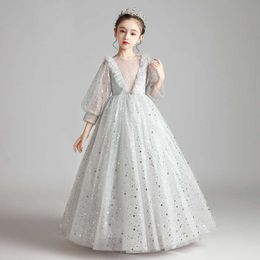 Robes de fille 2023 Robe de bal pour enfants fille mariage été fleur princesse robes de tulle vêtements bébé fête formelle pageant robe de bal robe