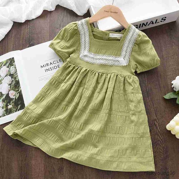 Mädchen Kleider 2023 Sommer Solide Toddle Baby Mädchen Kleidung Neue Knie-länge für Kinder Kinder Mode Kleid R230612