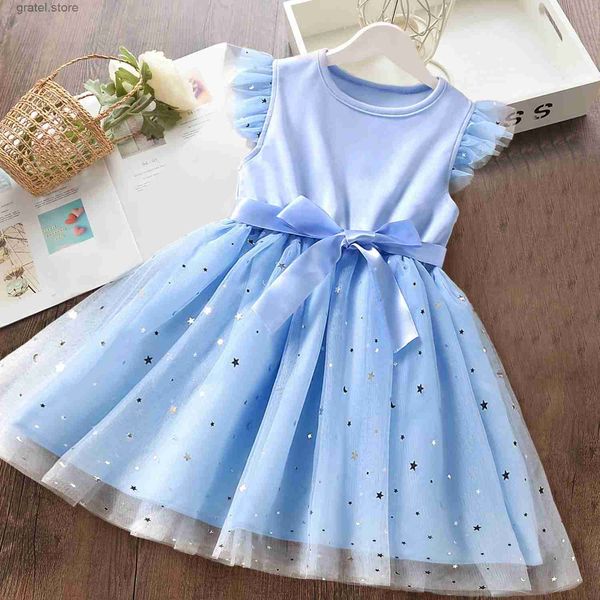 Vestidos de niñas 2024 NUEVO Summer Baby Girls Dress Sequin Cumpleaños Princess Dress Tulle Cotoon Castahler ropa para niñas Vestidos para niñas para niñas