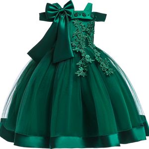Robes de fille 3-10 ans robe de fête de Noël pour enfants fille décalcomanie élégante robe de mariée noeud papillon robe de bal d'anniversaire pour enfants 230718