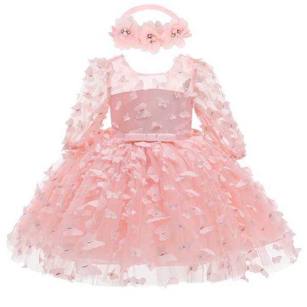 Robes de fille 3 6 12 18 24 36 mois Robe nouveau-née Fleurs Fonction de mode Petite princesse Baby Robe de Noël cadeau d'anniversaire