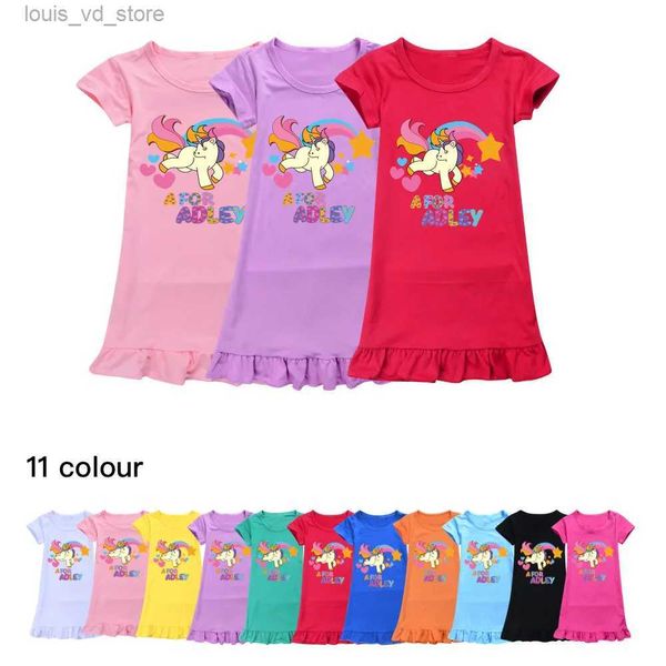 Robes de fille A pour Adley Night Dress Summer Baby Girls Pyjamas Robes Childre