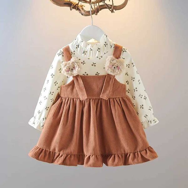 Robes de fille automne robe fille gamine bande dessin animée en velours costume princesse robe pour tout-petits manches longues enfants vêtements bébé tenue bébé a899