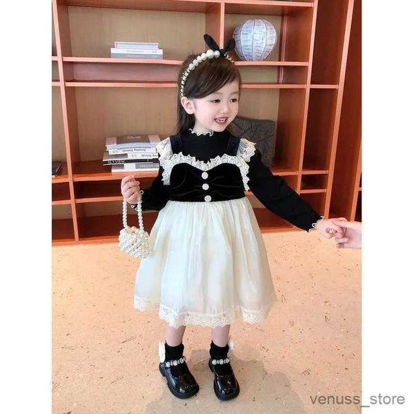 Vestidos de niña Otoño Invierno Negro Negro de cumpleaños 1 años Lace Hopfy Lolita Child Niñas Vestidos para niños Vestidos para niños Fiesta