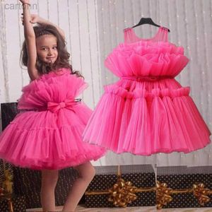 Vestidos de niña Vestido de bautismo de tul con lazo para bebé Vestido de niña Boda para niños Elegante primera fiesta de cumpleaños Vestido de princesa Vestido de noche con tutú 24323