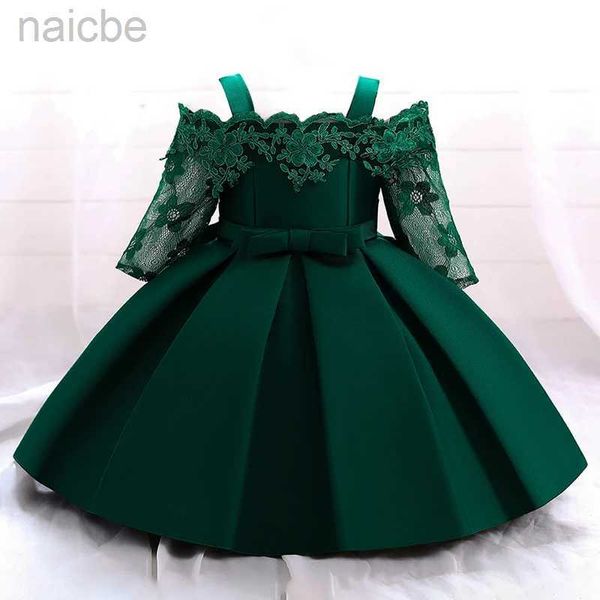 Robes de fille bébé robe de noël baptême princesse robes de fête dentelle manches enfant en bas âge vêtements années ldd240313