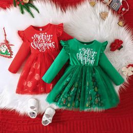 Robes de fille bébé robe de noël pour les filles dessin animé père noël Festival fête joyeux vêtements de noël 231117