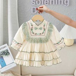 Robes de fille Vêtements de bébé Espagnol Vintage Turquie Dentelle Broderie Conception Infantile Pâques Eid Princesse Gilr Lolita Robe A2441HKD230712