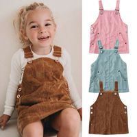 Robes de fille Vêtements de bébé pour enfants bébé filles mini-robe rétro Solte à robe en velours côtelet