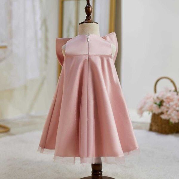 Robes de fille Baby Come Baptême Fête d'anniversaire Mariage Princesse Robe de bal Big Bow Design sans manches Robe de l'Aïd pour filles L1853