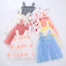 Robes fille bébé robe mode bretelles broderie petit Floral doux mignon princesse 1er anniversaire jupe cadeau 230214