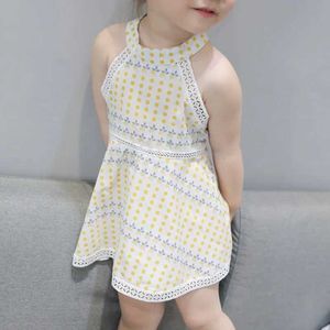 Girl's jurken baby jurk gestreepte kinderjurk avondjurk mode mouwloze zomerjurk2405