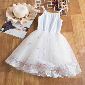 Robes de fille robes de bébé pour 1 à 5 ans Coton Casual Baby Girl Vêtements 2024 Nouvelle écharpe Tulle Robe d'été pour fille pour les filles Robe de fête d'anniversaire