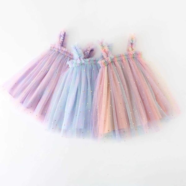 Robes de fille Baby Girl Clothes Soustaux colorés plissés pour les enfants en bas âge Habille bébé Robes Tutu Children anniversaire princesse décontractée