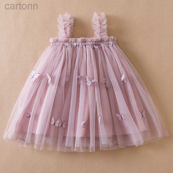Robes de fille Baby Girl Vêtements pour fête d'anniversaire papillon 1 à 5 ans