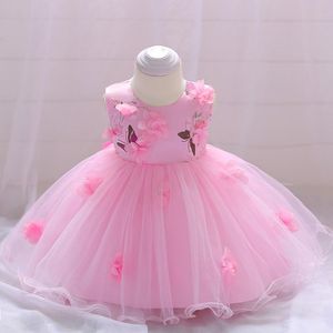Meisjesjurken babymeisje kleren roze jurk vlinder zomer verjaardagsuit voortertement enfant vul vestidos de recien nacido 0-2ygirl's girl'sgirl '