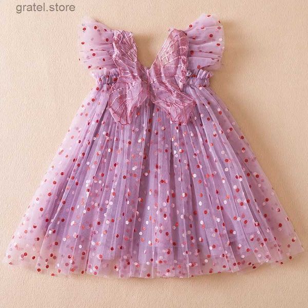 Robes de fille Baby Girl Clothes Suspender mignon Polka Dot Girls Robe pendant 1 à 5 ans