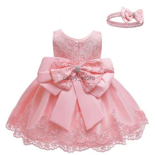 Vestidos de niña vestidos de fiesta para niñas para niñas 1 año de cumpleaños princesa vestida de novia de bautizo de bautizo de bautismo blanca