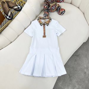 Meisjesjurken Baby Girl Dress White Kid Kleed Set katoen materiaal 120-160 cm Boutique Summer Girls Wedding